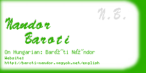 nandor baroti business card